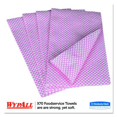 X70 Foodservice Towels, 1-Ply, 12.5 x 23.2, Red, 300/Carton