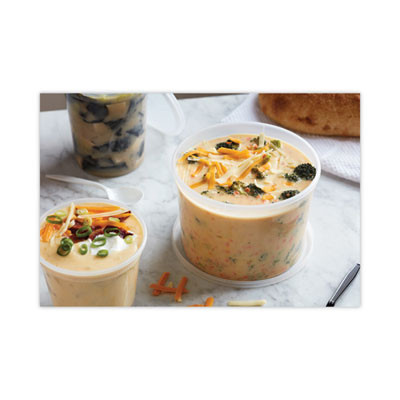 Newspring Delitainer Microwavable Container, 64 Oz, 6.25 x 6.25 x 4.5, Natural, Plastic, 120/Carton