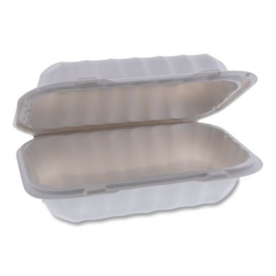 Earthchoice Smartlock Microwavable Mfpp Hinged Lid Container, 9 x 6 x 3, White, Plastic, 270/Carton