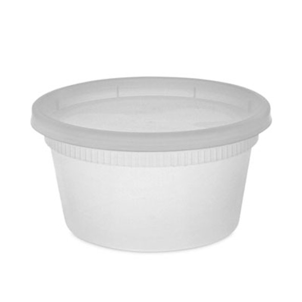 Newspring Delitainer Microwavable Container, 12 Oz, 4.55 x 2.45 x 2.45, Clear, Plastic, 240/Carton