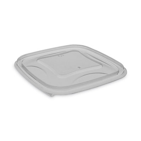 Earthchoice Square Recycled Bowl Flat Lid, 5.5 x 5.5 x 0.75, Clear, Plastic, 504/Carton