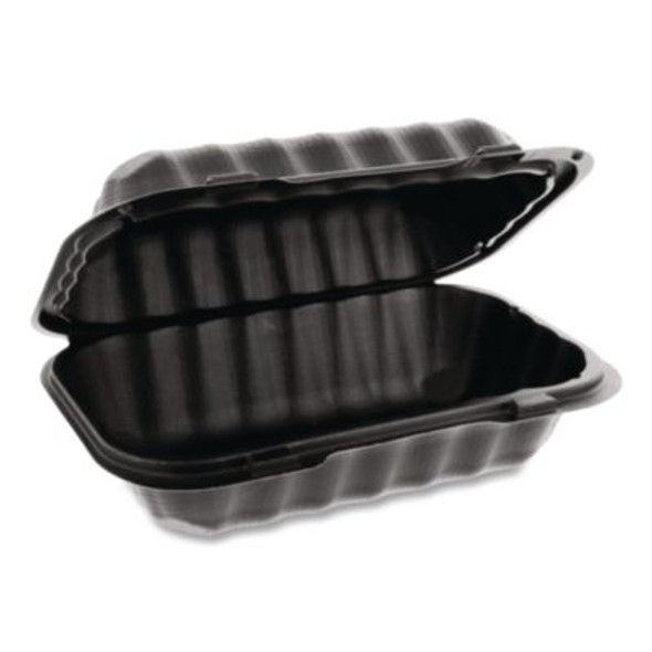 Earthchoice Smartlock Microwavable Mfpp Hinged Lid Container, 9 x 6 x 3.25, Black, Plastic, 270/Carton