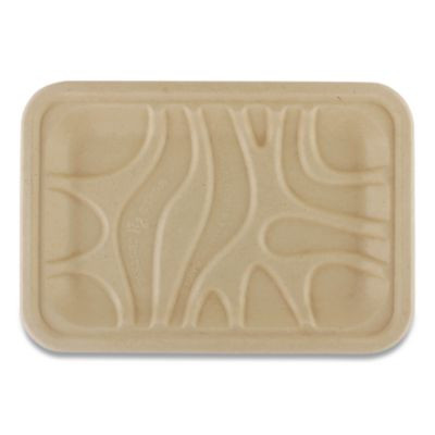 Laminated Fiber Meat And Produce Trays, Pla Lined, Pfas Free, 8.2 x 5.7 x 0.7, Natural, Paper, 500/Carton
