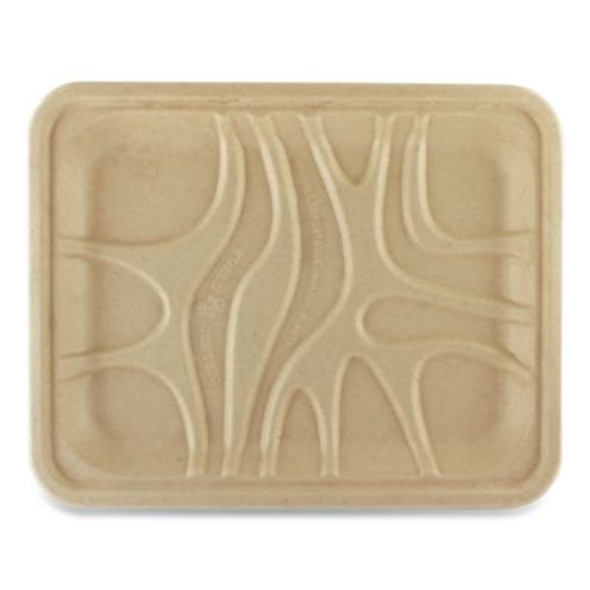 Laminated Fiber Meat And Produce Trays, Pla Lined, Pfas Free, 9.1 x 7.1 x 0.7, Natural, Paper, 500/Carton