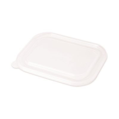 Pla Lids For Fiber Containers, 8.8 x 6.9 x 0.8, Clear, Plastic, 400/Carton
