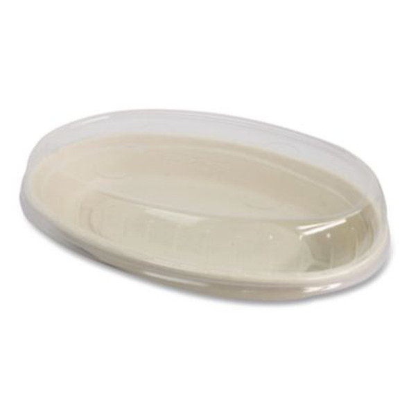 Pla Lids For Fiber Burrito Bowls, 9.7" Diameter, Clear, Plastic, 300/Carton