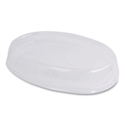 Pla Lids For Fiber Burrito Bowls, 9.7" Diameter, Clear, Plastic, 300/Carton