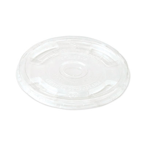 Pla Clear Cold Cup Lids, Flat Lid, Fits 9 Oz To 24 Oz Cold Cups, Plastic, Clear, 1,000/Carton