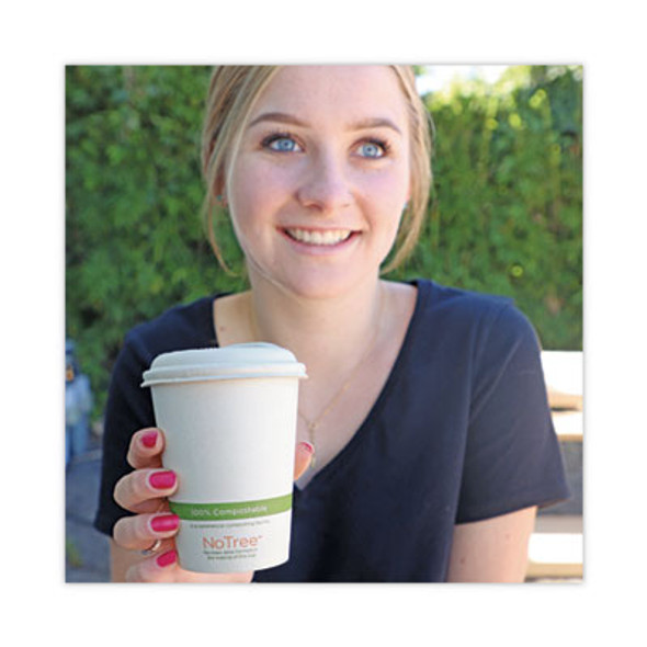 Pla Lids For Hot Cups, Fits 10 Oz To 20 Oz Hot Cups, Plastic, White, 1,000/Carton