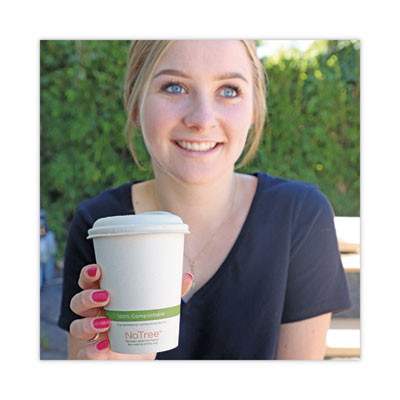 Pla Lids For Hot Cups, Fits 10 Oz To 20 Oz Hot Cups, Plastic, White, 1,000/Carton