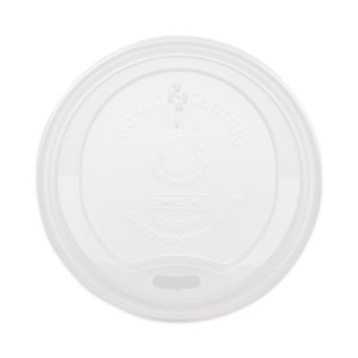 Pla Lids For Hot Cups, Fits 10 Oz To 20 Oz Hot Cups, Plastic, White, 1,000/Carton
