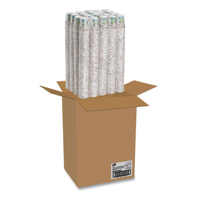 Perfectouch Paper Hot Cups, 12 Oz, Coffee Haze Design, Individually Wrapped, 1,000/Carton