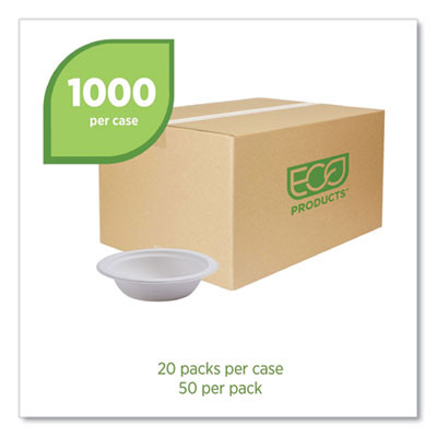 Vanguard Renewable And Compostable Sugarcane Bowls, 12 Oz, White, 1,000/Carton