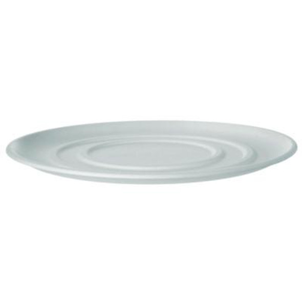 Worldview Molded Fiber Pizza Trays, 14 x 14 x 0.2, White, Sugarcane, 50/Carton