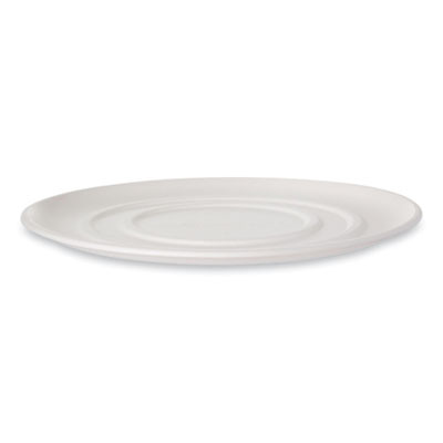 Worldview Molded Fiber Pizza Trays, 16 x 16 x 0.2, White, Sugarcane, 50/Carton