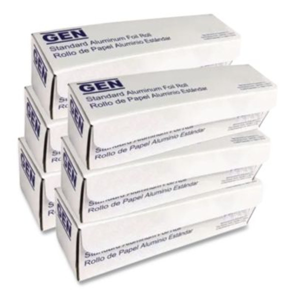 Heavy-Duty Aluminum Foil Roll, 12" x 500 Ft, 6/Carton