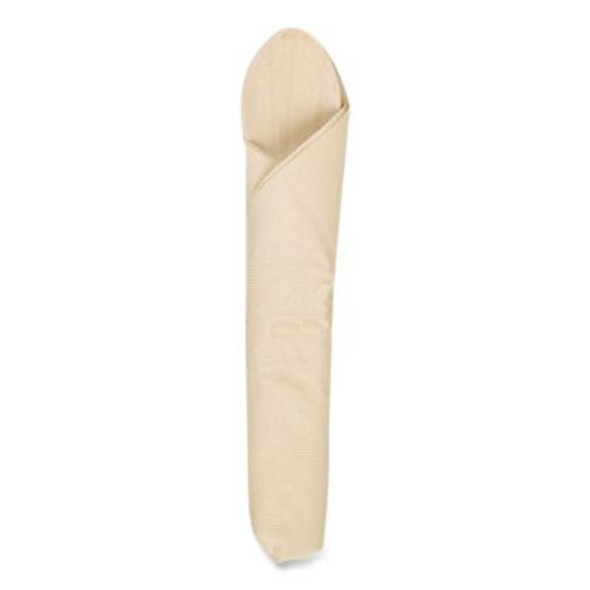 Pre-Rolled Caterwrap Kraft Napkins With Wood Cutlery, Fork/Knife/Napkin/Spoon, Plastic, Brown, 100/Carton