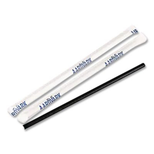 Aardvark Paper Straws, 5.75", Black, 3,200/Carton
