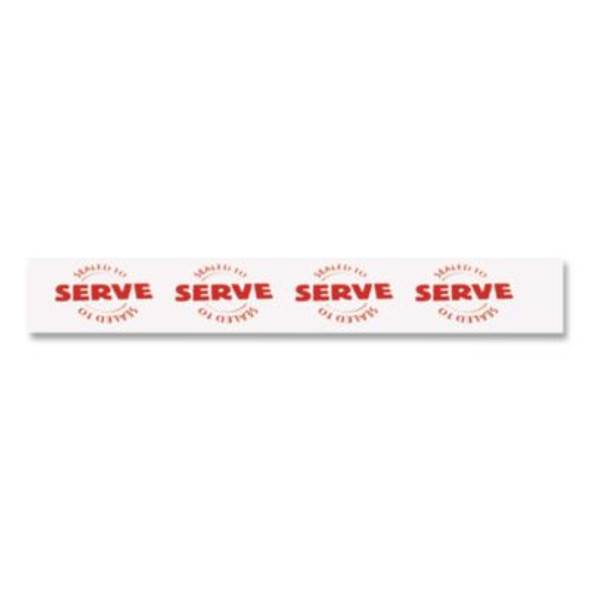 Tamper Seal Label, 0.75 X 7, Red/White, 500/Roll, 4 Rolls/Carton