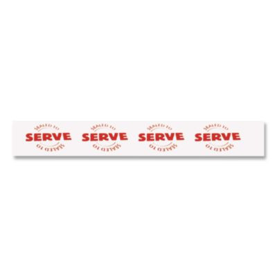 Tamper Seal Label, 0.75 X 7, Red/White, 500/Roll, 4 Rolls/Carton