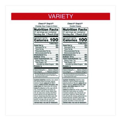Snap'd Crackers Variety Pack, Cheddar Sour Cream And Onion; Double Cheese, 0.75 Oz Bag, 42/Carton