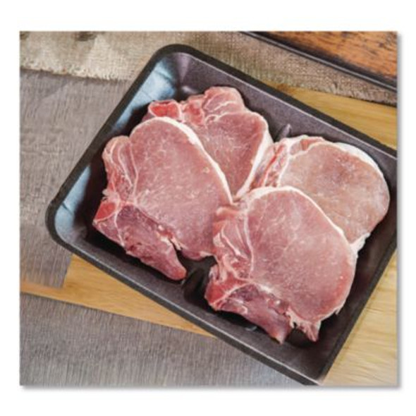 Supermarket Tray, #4D, 9.58 x 7.08 x 1.25, Black, Foam, 400/Carton