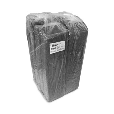 Foam Supermarket Tray, #17S, 8.4 x 4.5 x 0.7, Black, Foam, 1,000/Carton