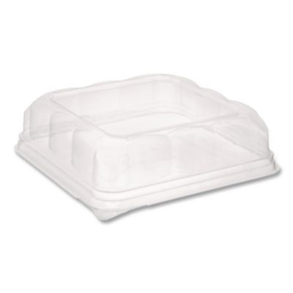 Recycled Container Lid, Dome Lid For 6 x 6 Brownie Container, 7.5 x 7.5 x 2.02, Clear, Plastic, 195/Carton