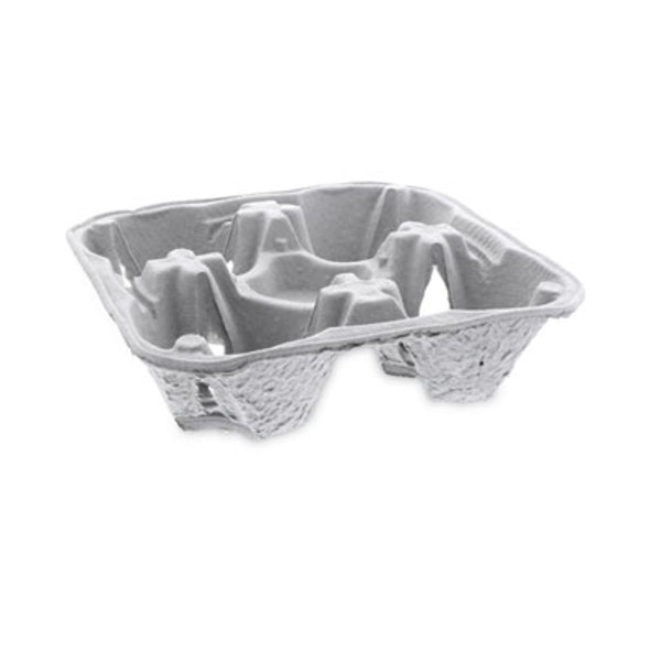 Earthchoice Carry-Safe Beverage Carrier, 8 Oz To 32 Oz, Four Cups + Food Tray, Natural, 300/Carton