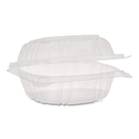 Sensation Smartlock Hinged Lid Container, 5.24 x 5.25 x 2.57, Clear, Plastic, 375/Carton