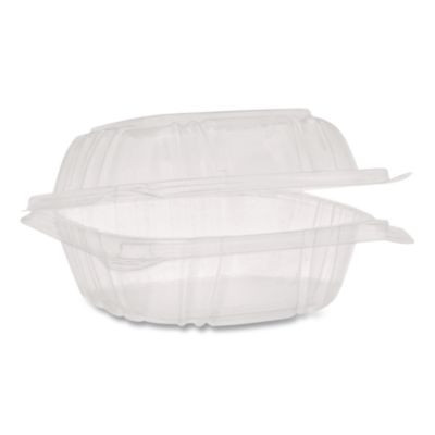 Sensation Smartlock Hinged Lid Container, 5.2 x 5.3 x 2.56, Clear, Plastic, 375/Carton