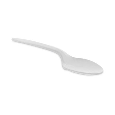 Fieldware Cutlery, Mediumweight Spoon, Plastic, White, 1,000/Carton