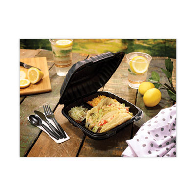 Meadoware Cutlery, Medium Heavyweight Soup Spoon, Plastic, Black, 1,000/Carton