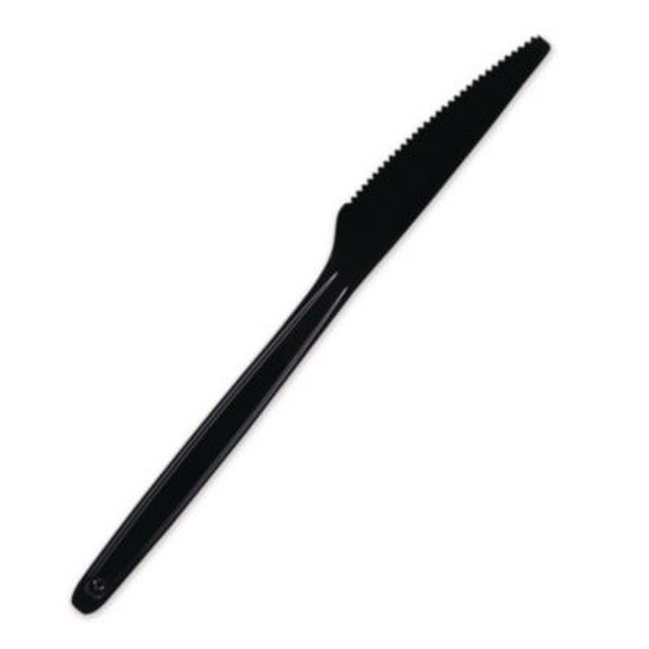 Cutlery For Cutlerease Dispensing System, Mediumweight Knife, Plastic, Black, 960/Box