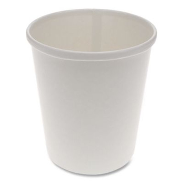 Paper Round Food Container, 32 Oz, 5.13" Diameter x 4.5" h, White, 500/Carton