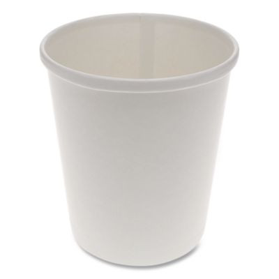 Paper Round Food Container, 32 Oz, 4.5" Diameter x 5.1" h, White, 500/Carton