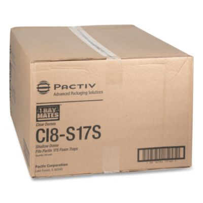 Ops Dome-Style Lid, 17S Shallow Dome, 8.3 x 4.8 x 1.5, Clear, Plastic, 252/Carton