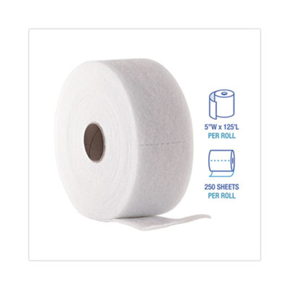 Trapeze Disposable Dusting Sheets, 5" X 125 Ft, White, 250 Sheets/Roll, 2 Rolls/Carton