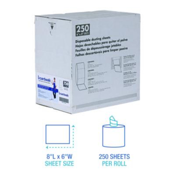 Trapeze Disposable Dusting Sheets, 8" X 125 Ft, White, 250 Sheets/Roll,
