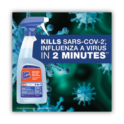 Disinfecting All-Purpose Spray And Glass Cleaner, Fresh Scent, 32 Oz Spray Bottle, 6/Carton