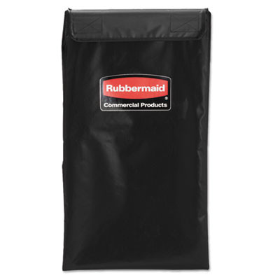 4 Bushel Collapsible X-Cart Bag For Rubbermaid Commercial 1881749 And 1881781, 5 Cu Ft, 22.08" x 15.33" x 27.33", Black