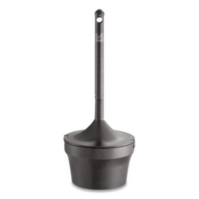 Aladdin Smokers' Station, Round, Steel, 4.5 Gal, 16 Dia x 38.75, Charcoal