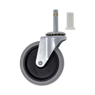 Replacement Bayonet-Stem Swivel Casters, Grip Ring Stem, 4" Soft Rubber Wheel, Black