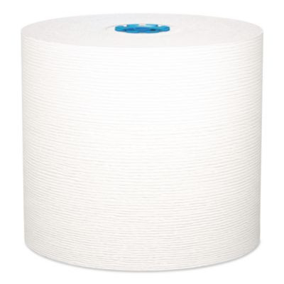 Hard Roll Paper Towels With Premium Absorbency Pockets With Colored Core, Blue Core, 1-Ply, 7.5" x 700 Ft, White, 6 Rolls/Ct
