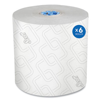 Pro Hard Roll Paper Towels With Elevated Scott Design For Scott Pro Dispenser, Blue Core Only, 1-Ply, 1,150 Ft, 6 Rolls/Ct