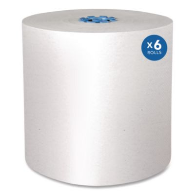 Pro Hard Roll Paper Towels With Absorbency Pockets For Scott Pro Dispenser, Blue Core Only, 1-Ply, 7.5" x 900 Ft, 6 Rolls/Ct