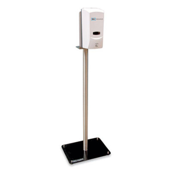Hand Sanitizer Stand With Hands Free Dispenser, 1,000 Ml, 12 X 16 X 51, Silver/White/Black