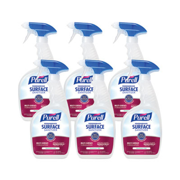 Foodservice Surface Sanitizer3, Fragrance Free, 32 Oz Bottle With Spray Trigger Attached, 6/Carton