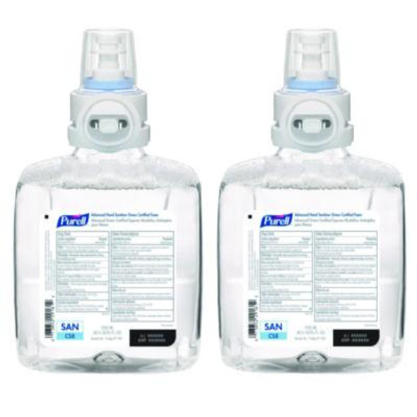 Advanced Hand Sanitizer Green Certified Foam Refill, For Cs8 Dispensers, 1,200 Ml, Fragrance-Free, 2/Carton