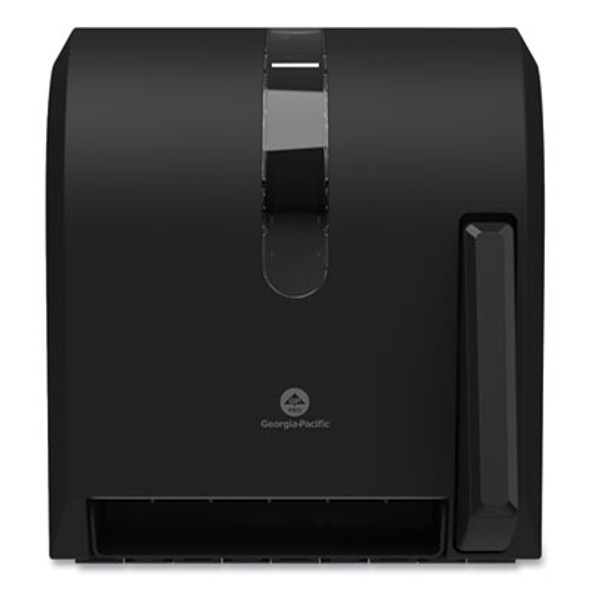 Hygienic Push-Paddle Roll Towel Dispenser, 13 X 10 X 14.4, Black